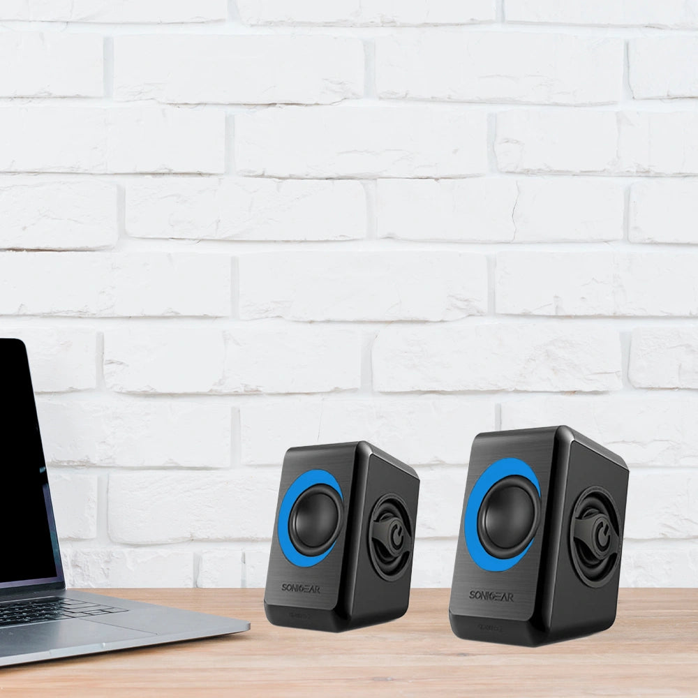 SONIC GEARS USB POWERED QUAD BASS SPEAKERS 2,0 BLACK TURQUILA