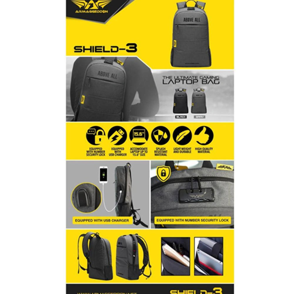 ARMAGGEDDON GAMING LAPTOP BAG 15,6' SHIELD 3 BLACK