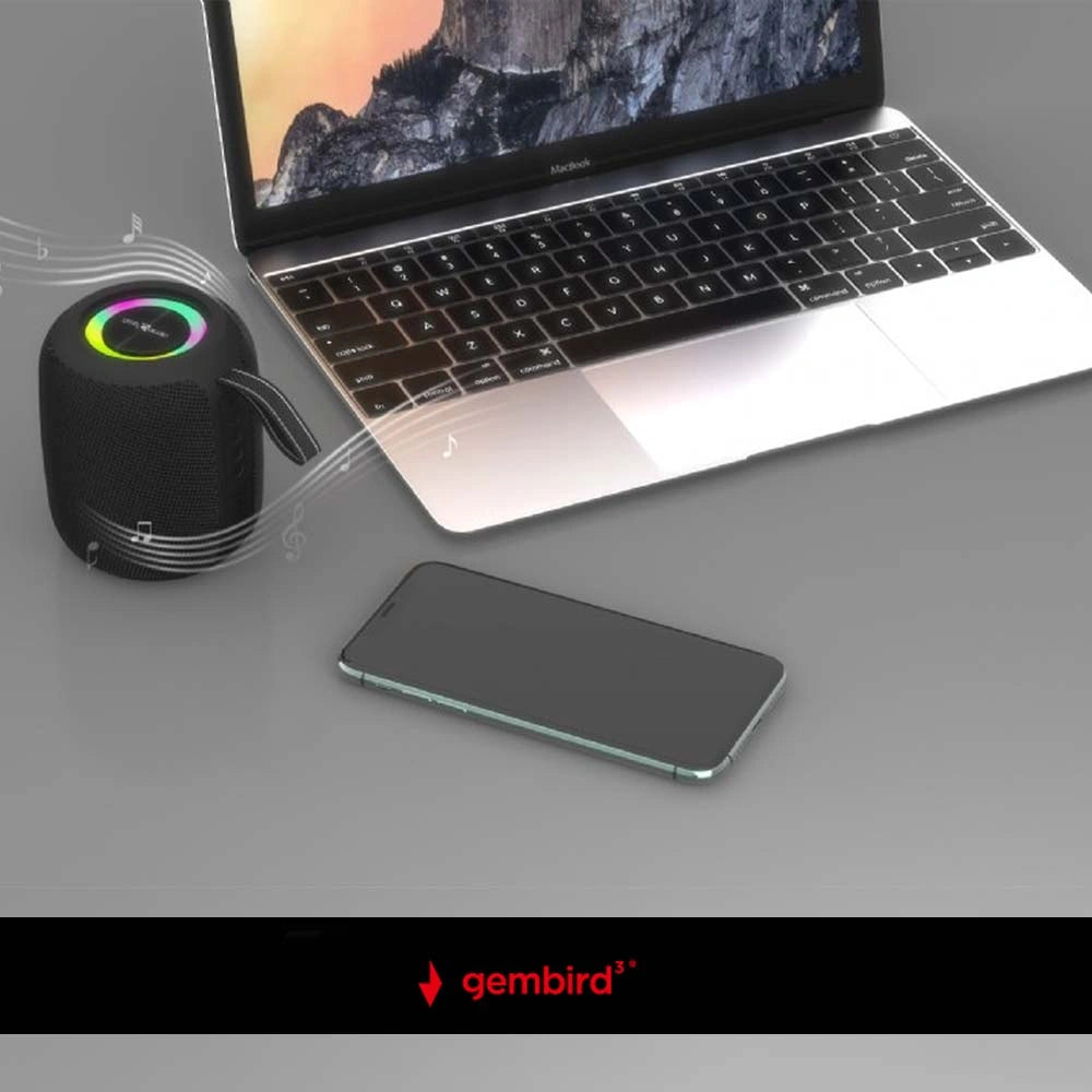GEMBIRD PORTABLE BT PARTY SPEAKER WITH RGB LED LIGHT EFFECT BLACK