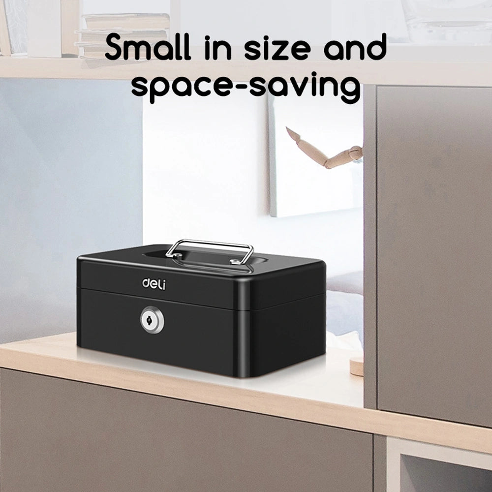 DELI PORTABLE MINI CASH BOX BLACK