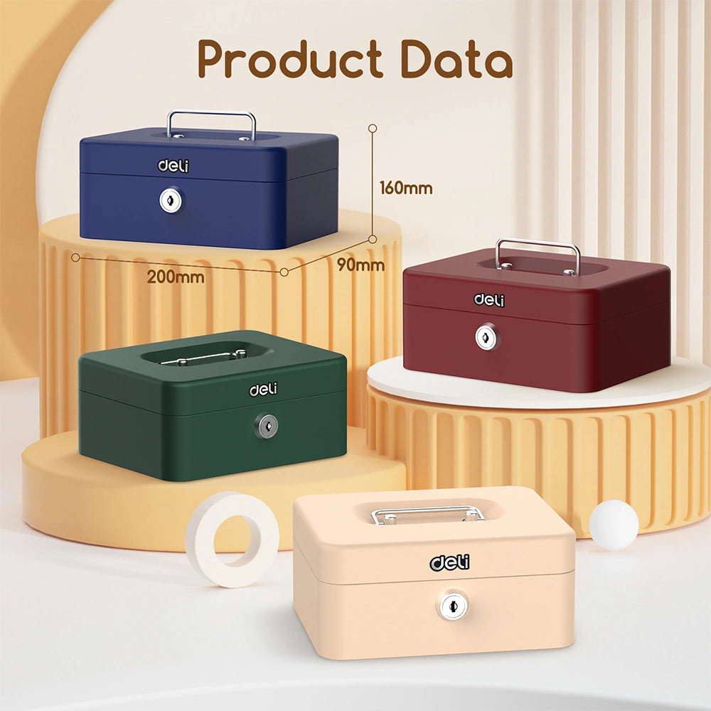 DELI PORTABLE MINI CASH BOX CASHMERE