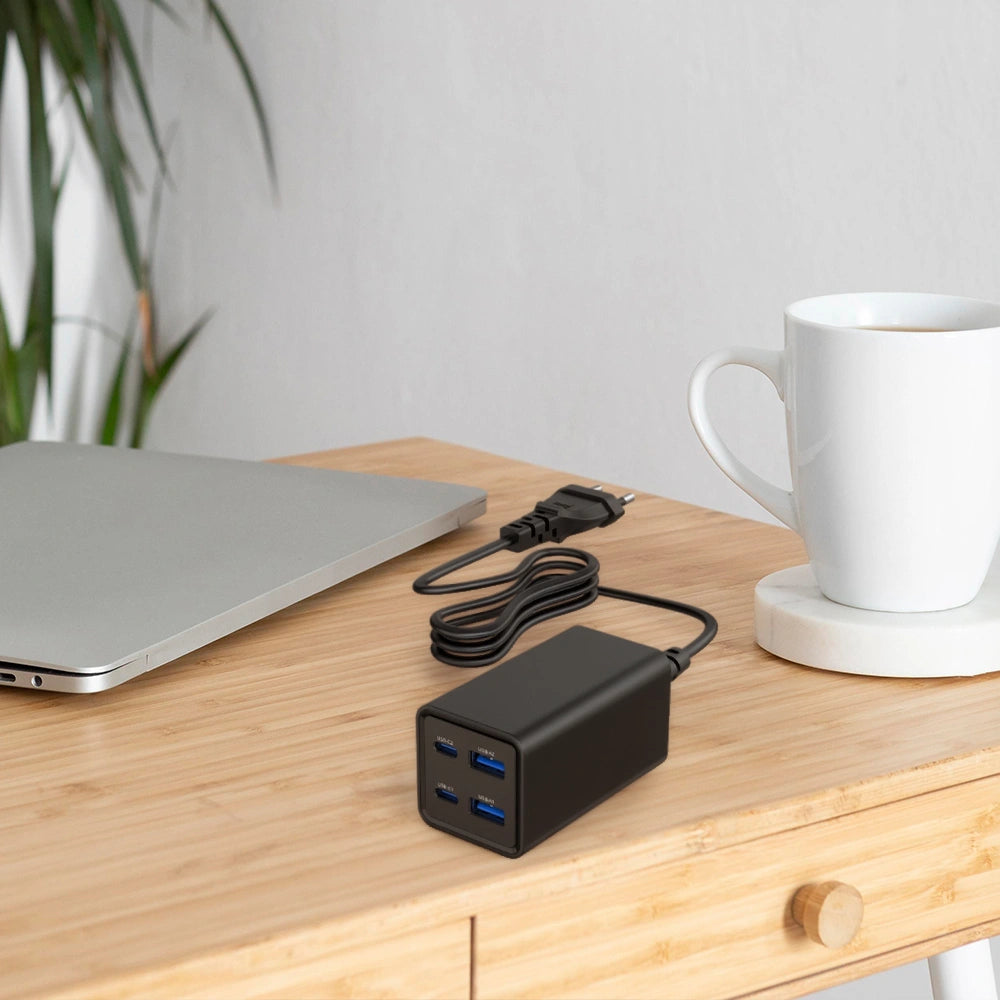 GEMBIRD 4-PORT 65W GaN USB PD FAST CHARGER BLACK