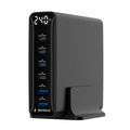 GEMBIRD 6-PORT 240W GaN USB FAST C HARGER BLACK