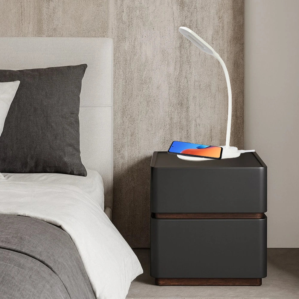 GEMBIRD DESK LAMP WITH WIRELESS CHARGER WHITE