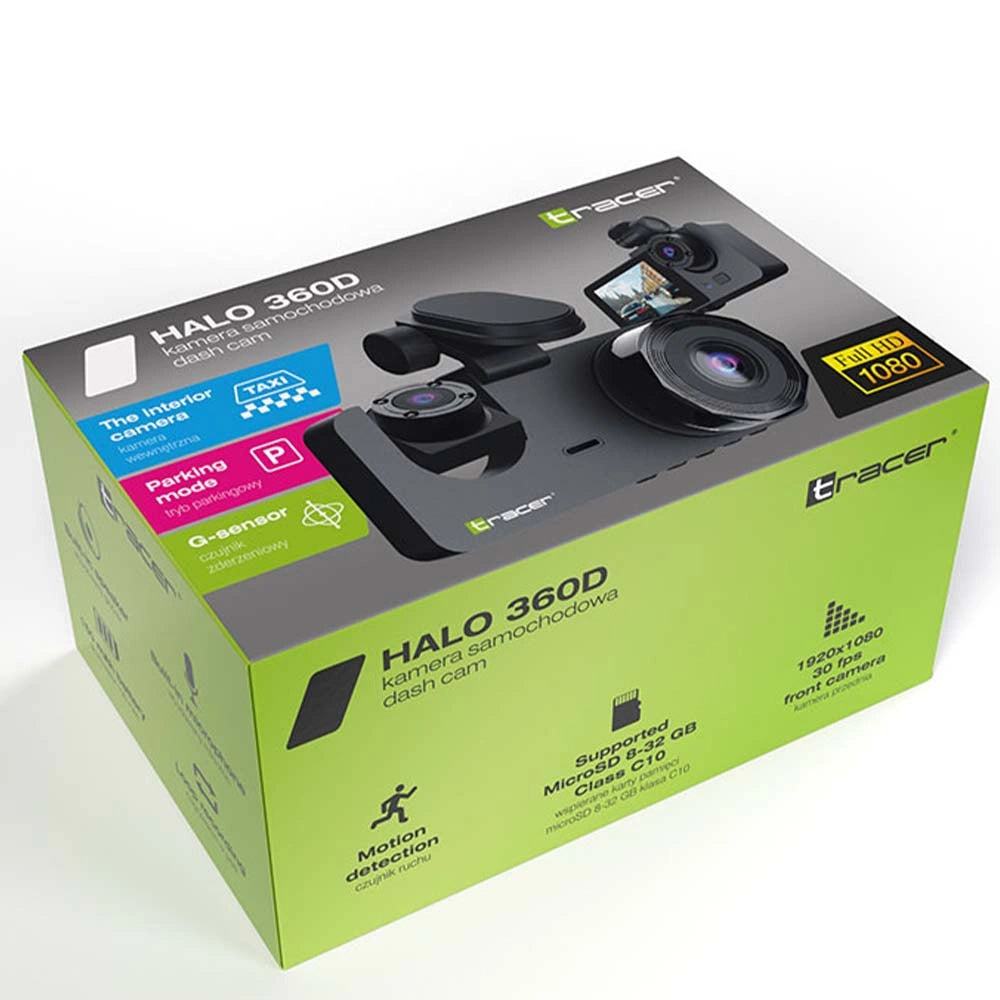 TRACER DASH CAR CAMERA FULL HD 1080 HALO 360D BLACK