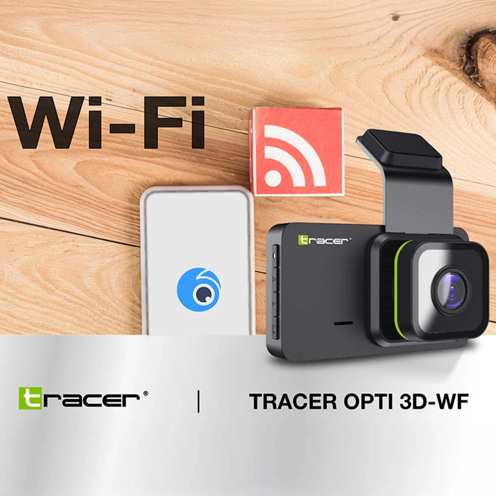 TRACER DASH CAR CAMERA WIFI 1080P OPTI 3D-WF BLACK