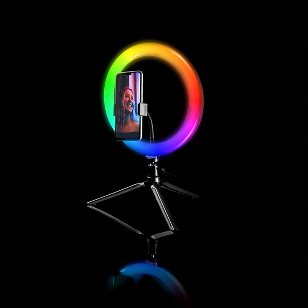 TRACER RGB RING LAMP 26CM WITH 9CM TRIPOD BLACK