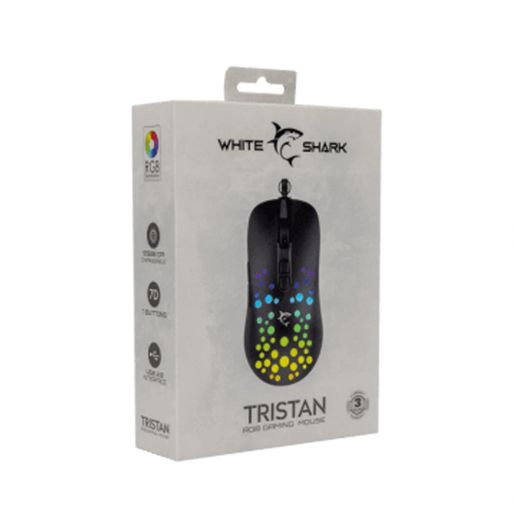 WHITE SHARK RGB GAMING MOUSE GM-9004 12800DPI BLACK