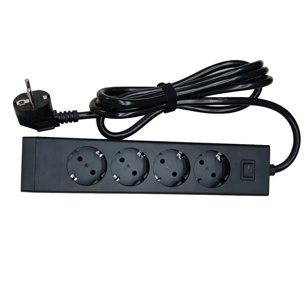 TESSAN 8 IN 1 POWER STRIP 4XSHUCKO, 2XUSB, 2XTYPE-C 20W 2M BLACK