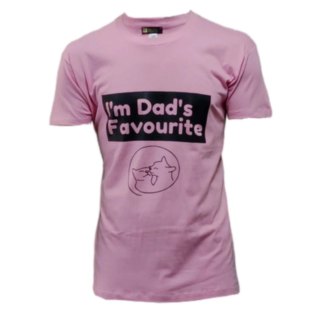 T-Shirt Ροζ Βαμβακερό με Μαύρο Τύπωμα VassiaFashion
