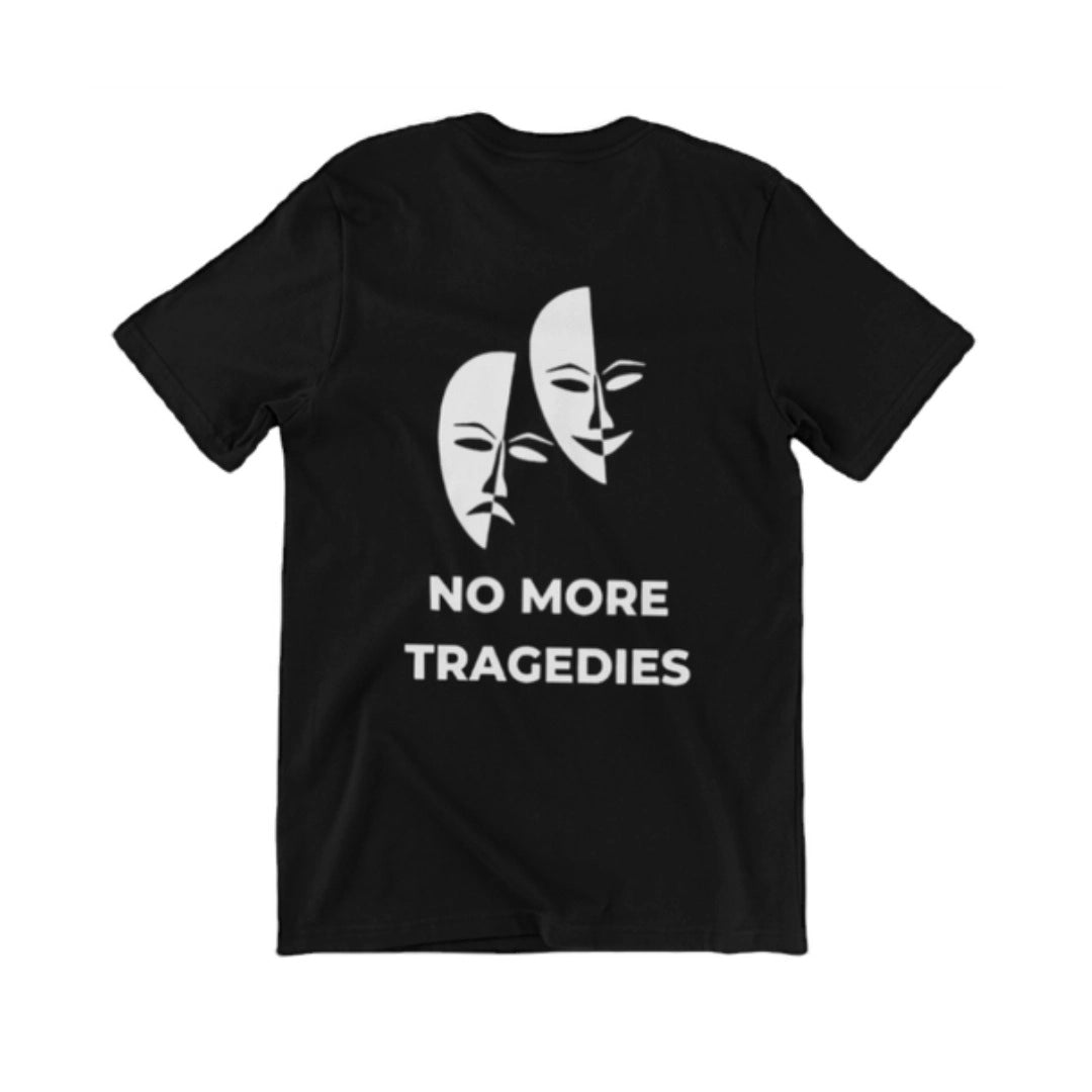 T-Shirt Unisex Μαύρο Βαμβακερό με Τύπωμα Tragedies VassiaFashion