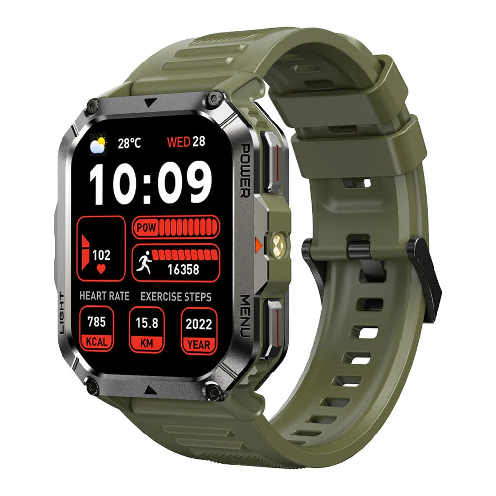BLACKVIEW MULTI-FUNCTION SMARTWATCH WITH FLASHLIGHT COMPASS BT CALL & HEALTH MANAGEMENT GREEN