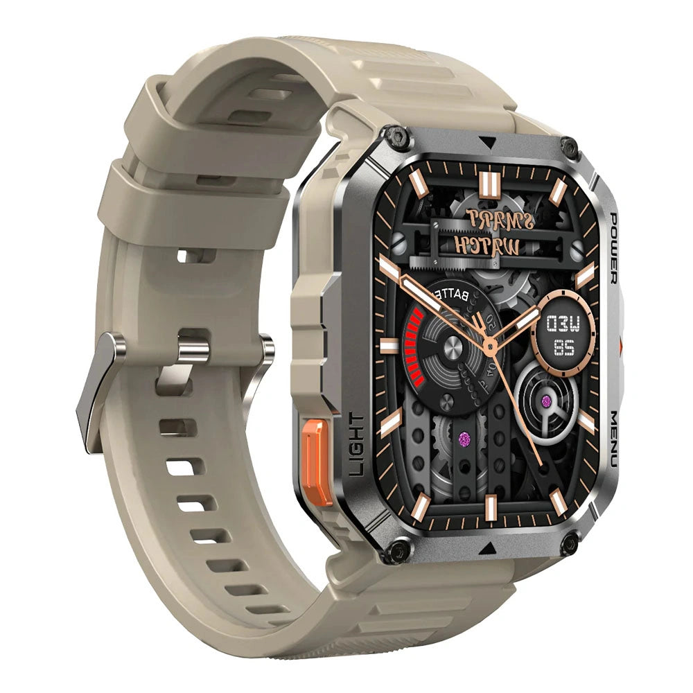 BLACKVIEW MULTI-FUNCTION SMARTWATCH WITH FLASHLIGHT COMPASS BT CALL & HEALTH MANAGEMENT KHAKI