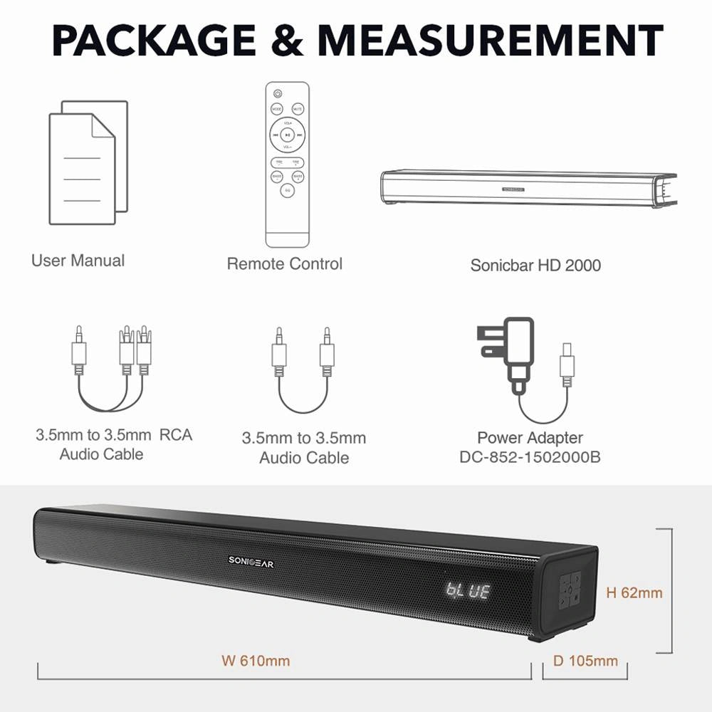 SONICGEAR 2.0CH HD SOUNDBAR SONIC BAR HD 2000