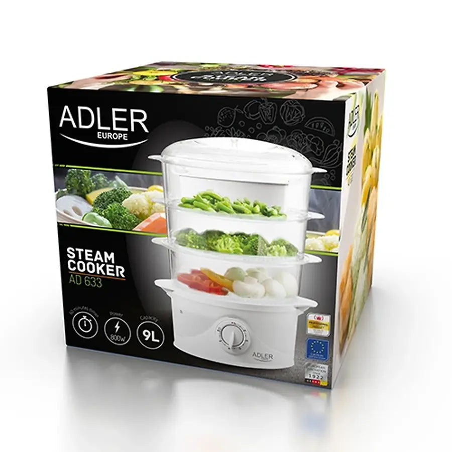 ADLER STEAM COOKER 9L 800W WHITE