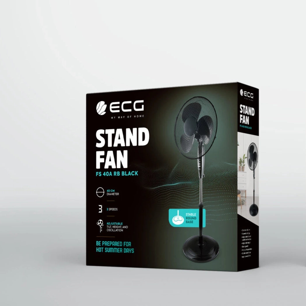 Ανεμιστήρας Ορθοστάτης 40cm Μαύρος FS40A RB Black ECG