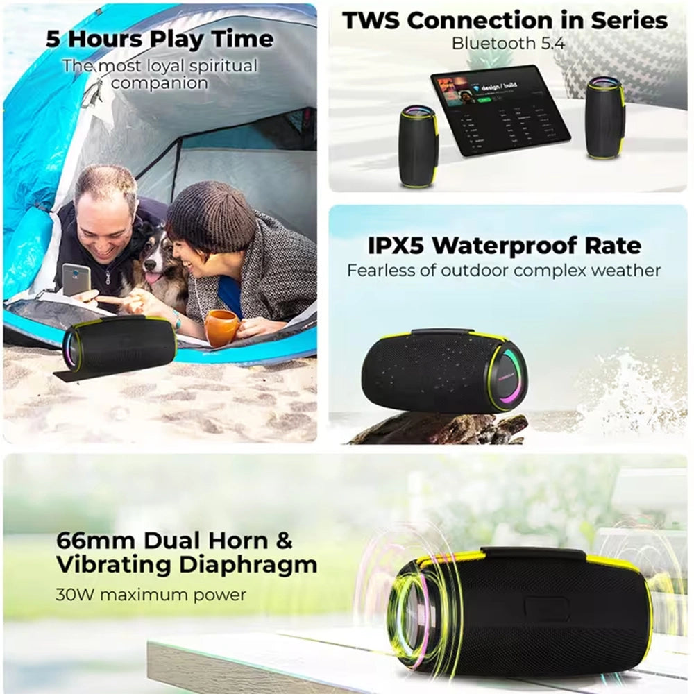 SONICGEAR BLUETOOTH 5.4 IPX5 TYPE-C SPEAKER SONICGO! BOOM 6 30W BLACK