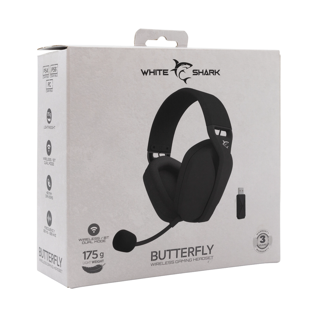 WHITE SHARK WIRELESS/BT GAMING HEADSET WGH-2442 BUTTERFLY BLACK