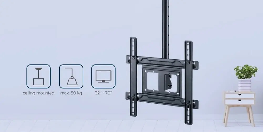 GEMBIRD FULL MOTION TV CEILING MOUNT, 32' – 70' BLACK