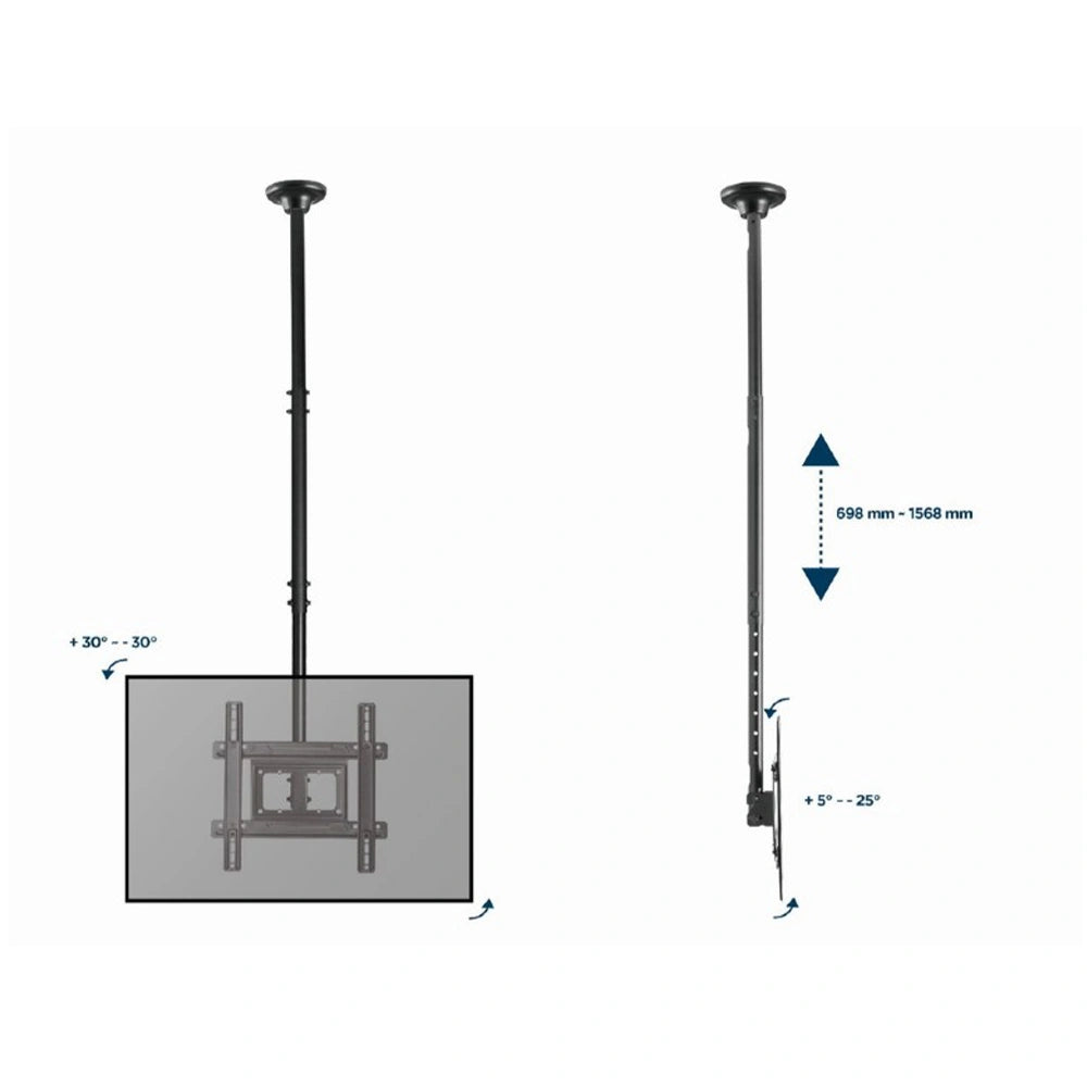 GEMBIRD FULL MOTION TV CEILING MOUNT, 32' – 70' BLACK