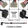 DC JACK Toshiba C650 (Μακρύ)