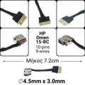 DC JACK HP OMEN 15-BC