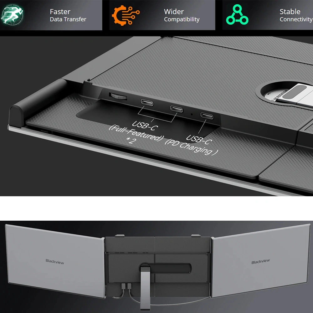 BLACKVIEW 15.3' DUAL LAPTOP SCREEN EXTENDER LCD 16:10 60Hz 1200P GREY