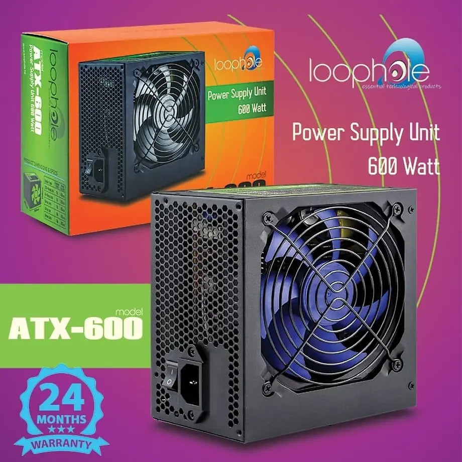 Τροφοδοτικό Loophole 600WATT Μπλε FAN