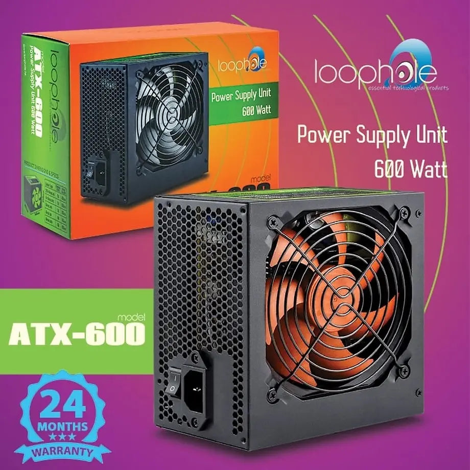 Τροφοδοτικό Loophole 600WATT Πορτοκαλί FAN