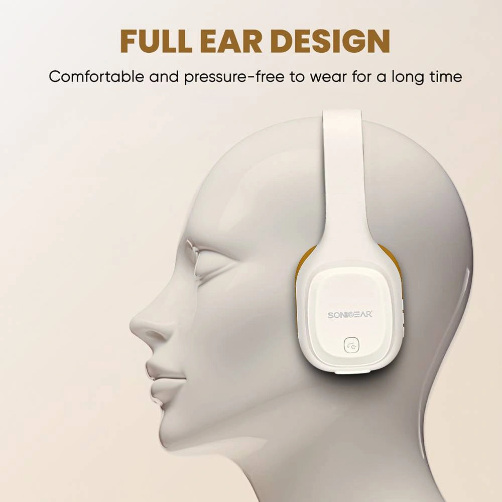 SONICGEAR BT5.4 OVER-EAR HEADPHONES AIRPHONE 5 CREME CARAMEL