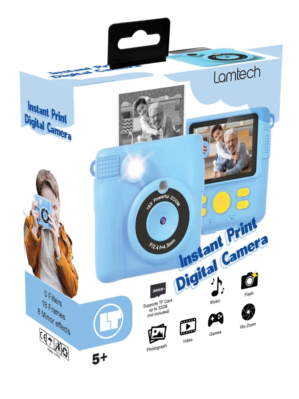 LAMTECH KID INSTANT CAMERA WITH FLASH BLUE