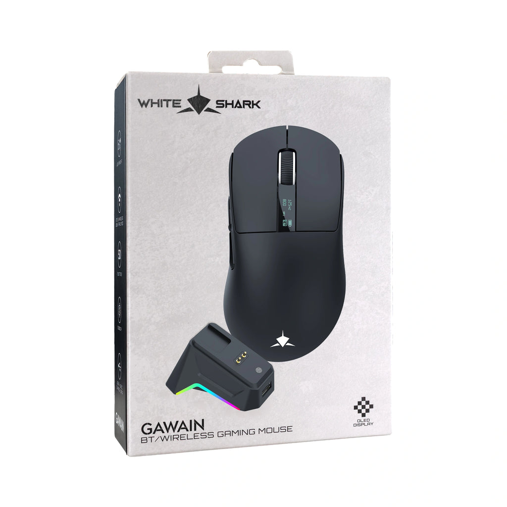 WHITE SHARK WIRELESS GAMING MOUSE 12000DPI WMG-5023 GAWAIN BLACK