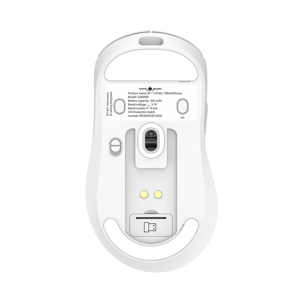 WHITE SHARK WIRELESS GAMING MOUSE 12000DPI WMG-5023 GAWAIN WHITE