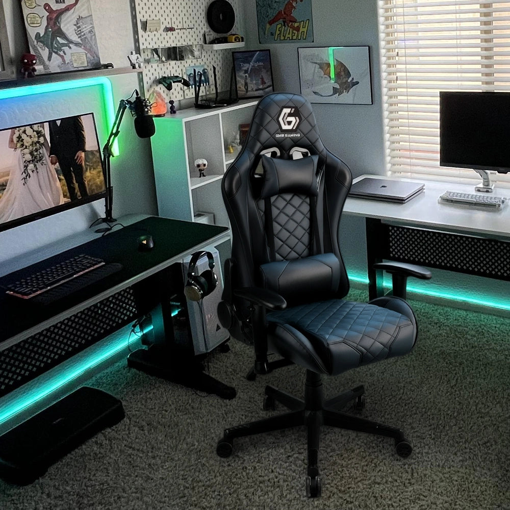 GEMBIRD GAMING PVC LEATHER CHAIR WITH PILLOWS BLACK