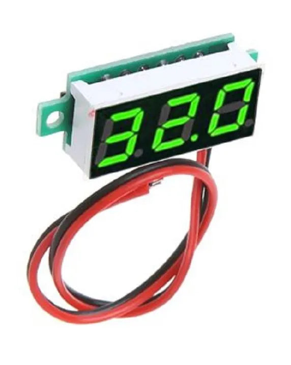 0.28inch DC 2.5-30V Voltmeter Green 2 wired