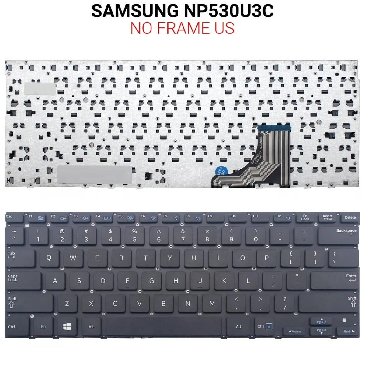 Πληκτρολόγιο Samsung NP530U3C NO Frame US
