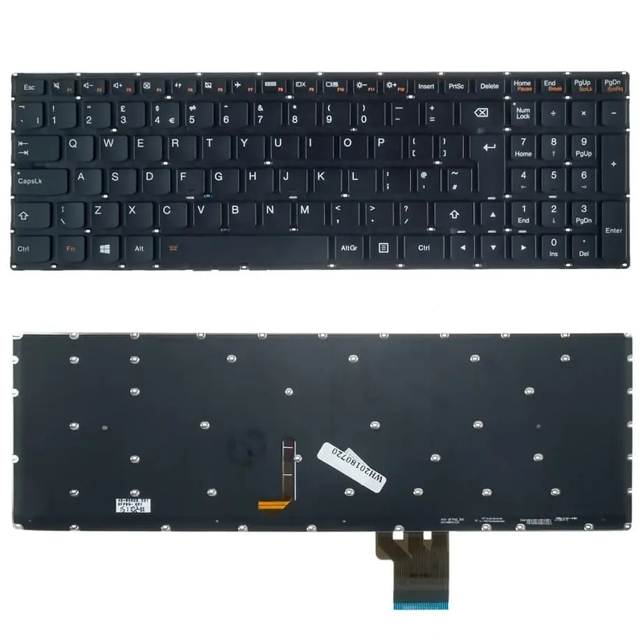 Πληκτρολόγιο Lenovo Y50-70 Black Backlit NO Frame UK