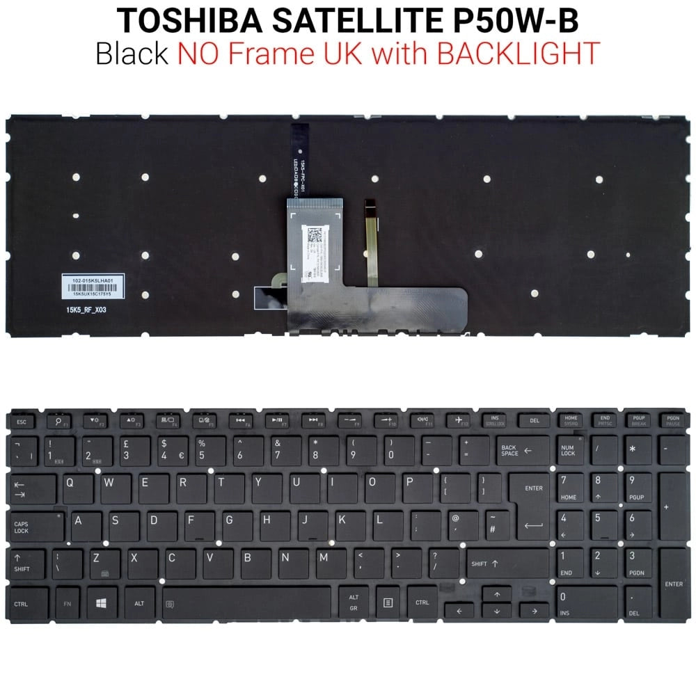 Πληκτρολόγιο Toshiba P50W-B NO Frame UK Backlight