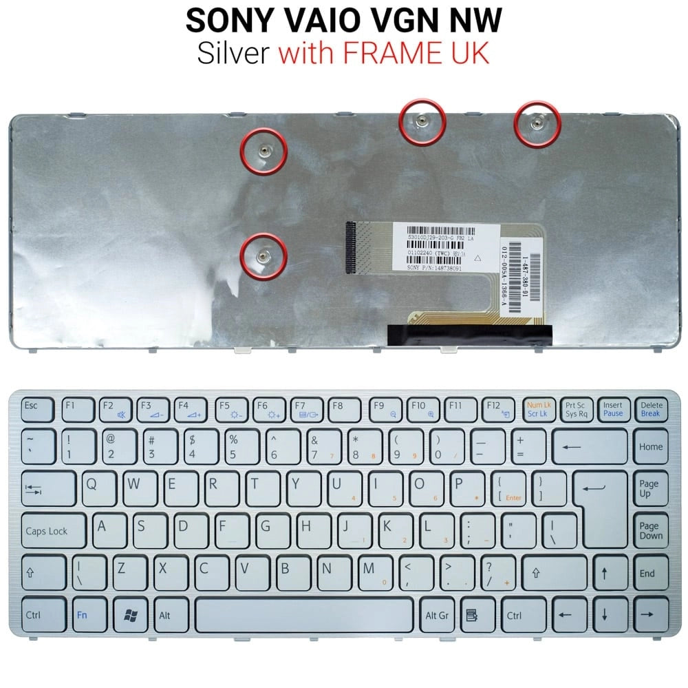 Πληκτρολόγιο SONY VAIO VGN NW White Frame UK