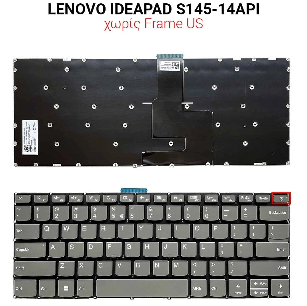 Πληκτρολόγιο Lenovo Ideapad S145-14API NO Frame US