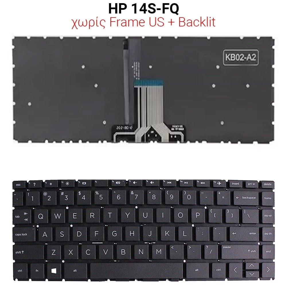 Πληκτρολόγιο HP 14S-FQ NO Frame US + Backlit