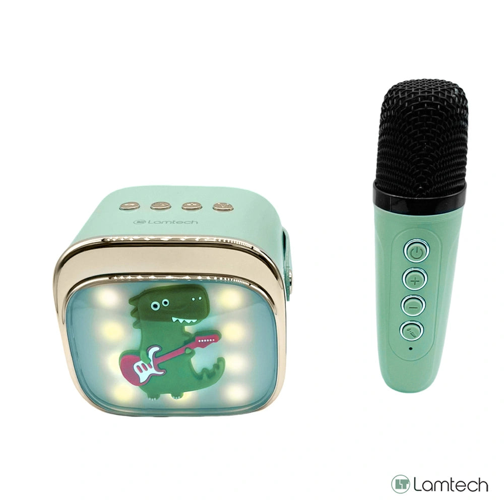 LAMTECH BT5.4 RGB KID KARAOKE SPEAKER GREEN WITH MIC KRODDY