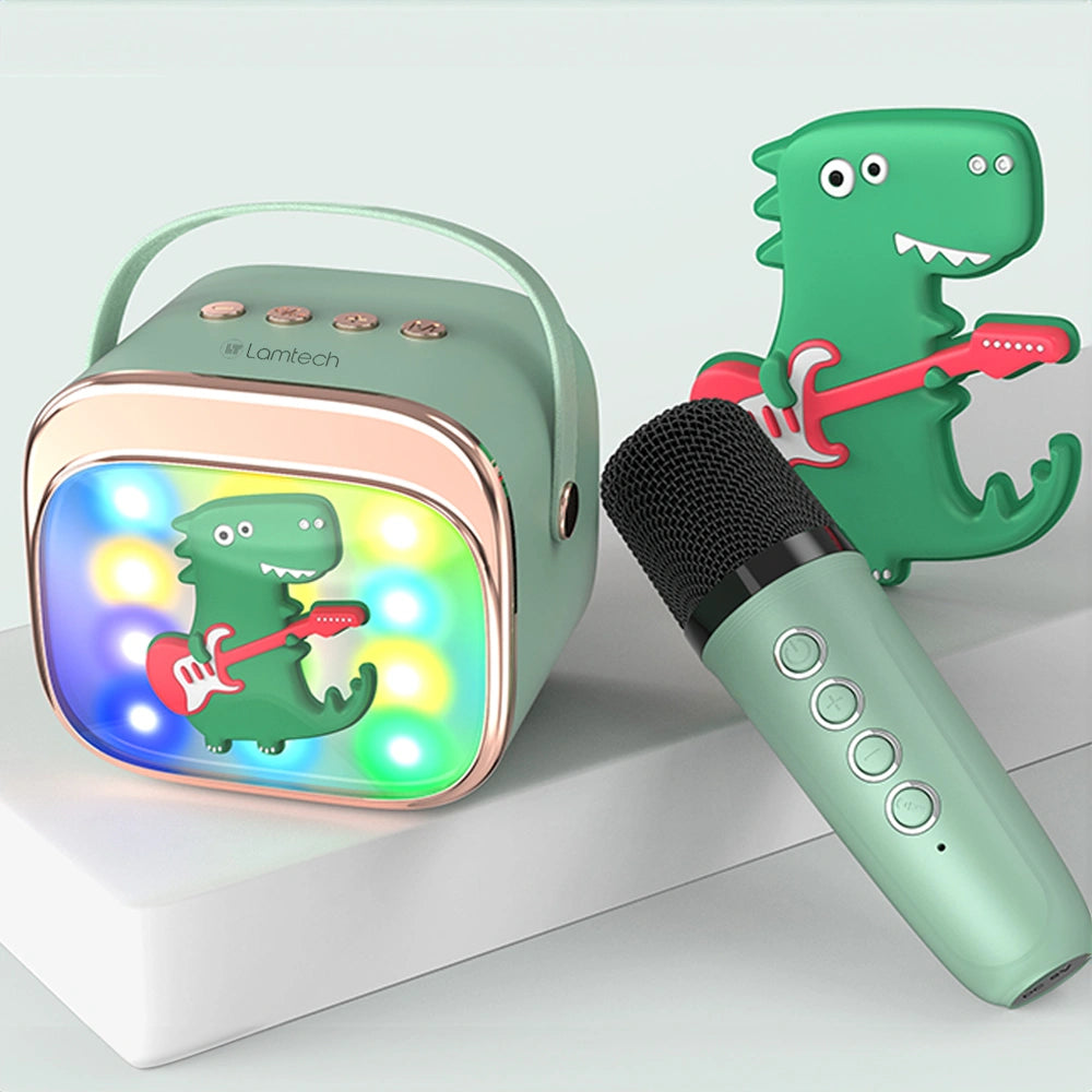 LAMTECH BT5.4 RGB KID KARAOKE SPEAKER GREEN WITH MIC KRODDY