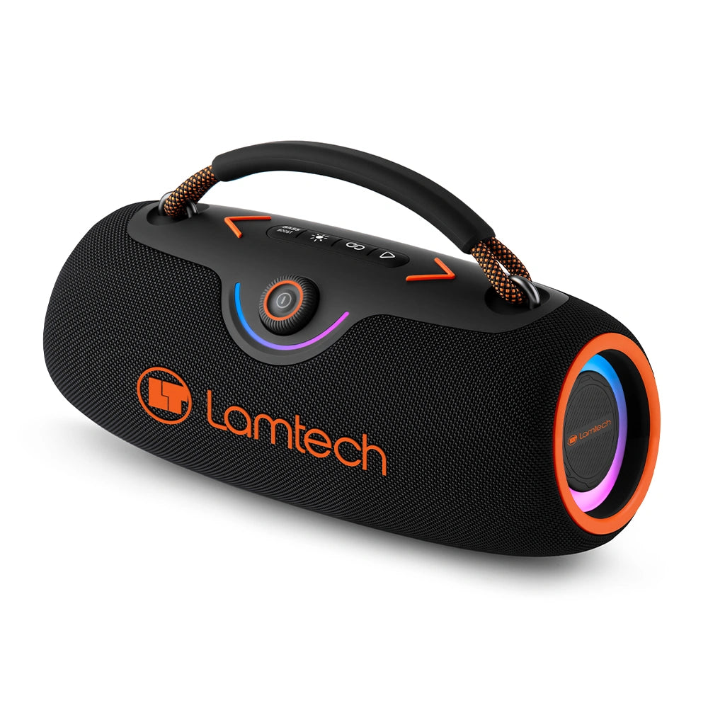 LAMTECH PORTABLE WIRELESS V5.3 SPEAKER 80W BLACK ORANGE