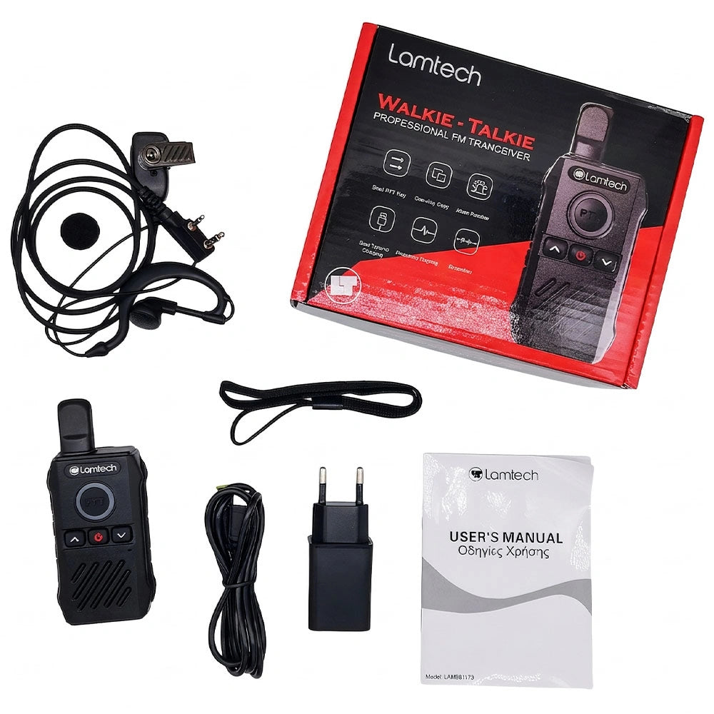 LAMTECH WALKIE TALKIE PROFESSIONAL FM TRANSCEIVER BLACK