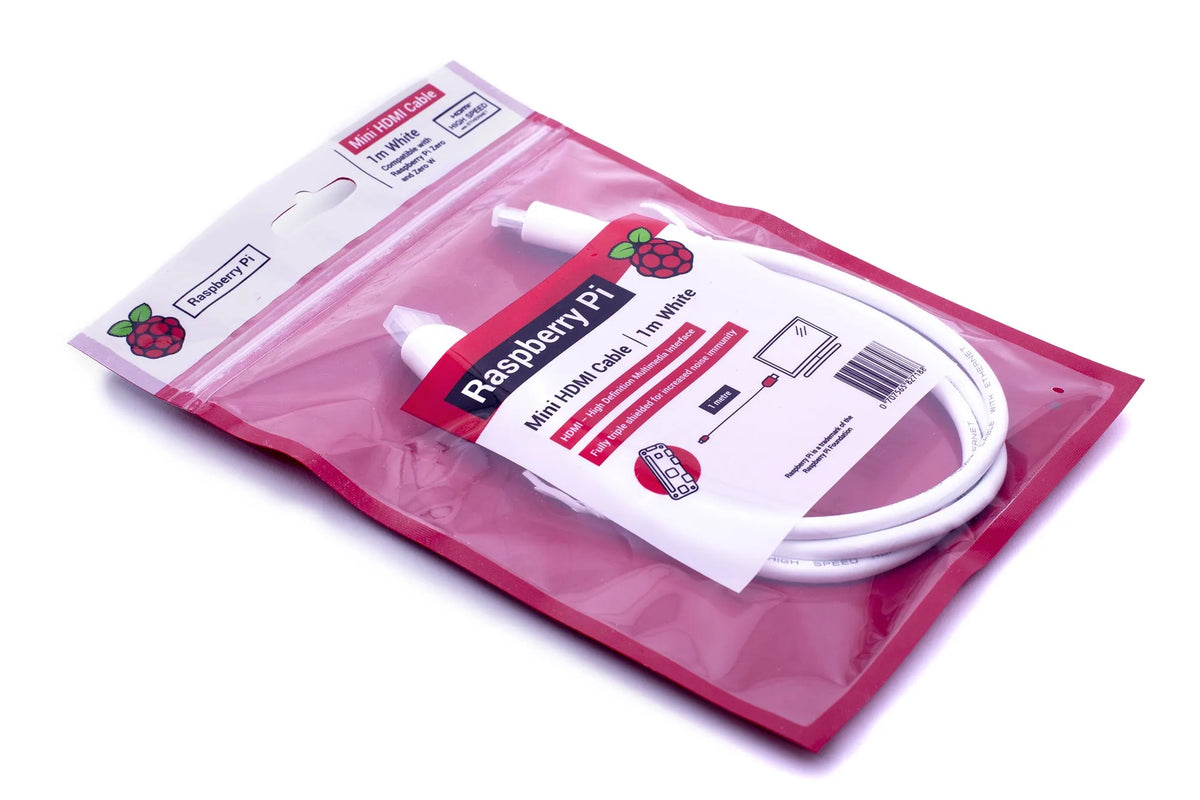 Official καλώδιο για το Raspberry Pi Zero mini HDMI to Std HMDI Cable, 1M, White