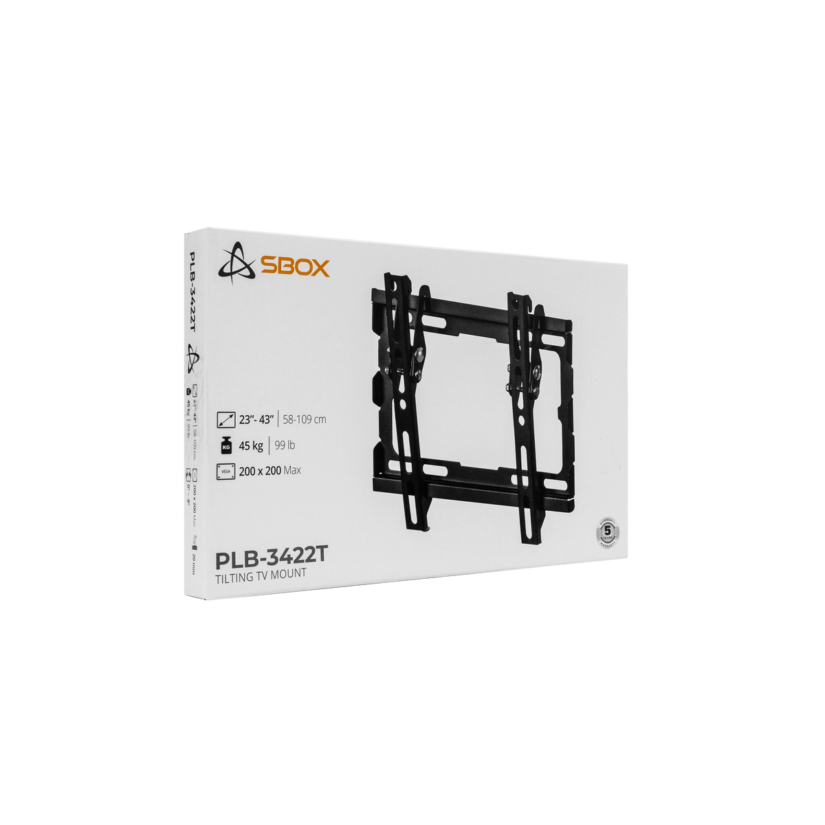 SBOX WALL MOUNT WITH TILT 23' - 43' VESA 200x200 MAX