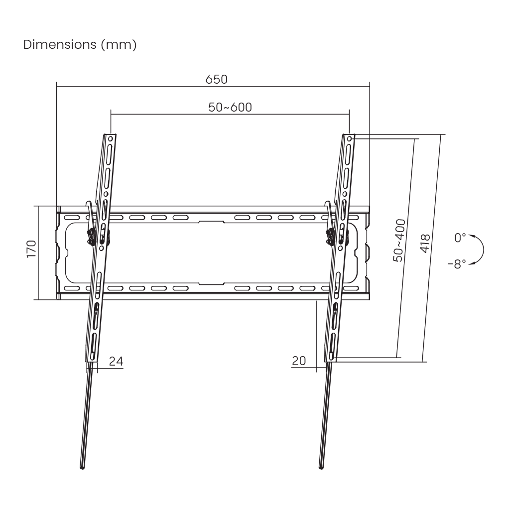 SBOX WALL MOUNT 37' - 80' /94 - 203CM VESA 600x400 MAX