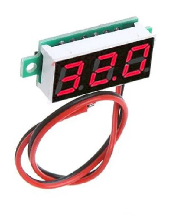 0.28inch DC 2.5-30V Voltmeter Red 2 wired