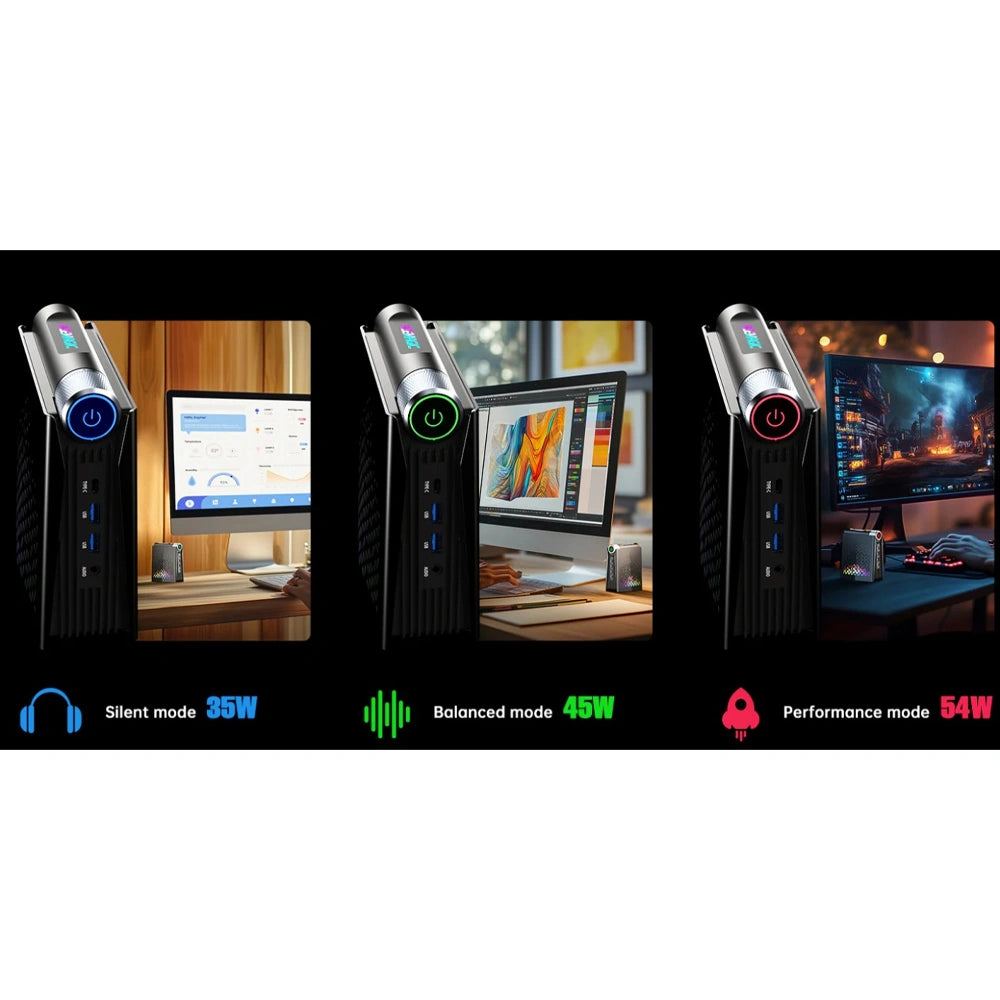 ACEMAGIC MINI PC RYZEN 7 H 255(16GB+512GB) WIN11 PRO RGB BLACK